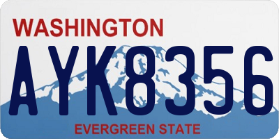 WA license plate AYK8356