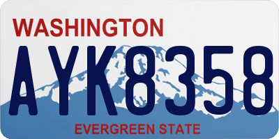 WA license plate AYK8358