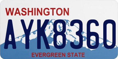 WA license plate AYK8360
