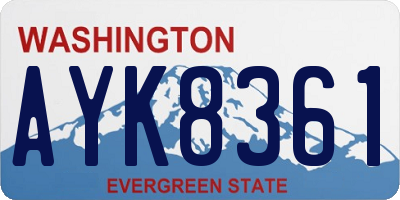 WA license plate AYK8361