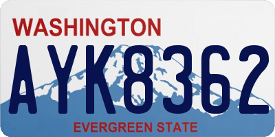 WA license plate AYK8362