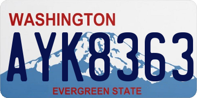 WA license plate AYK8363