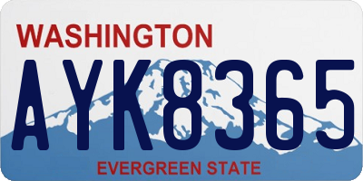 WA license plate AYK8365