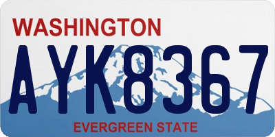 WA license plate AYK8367