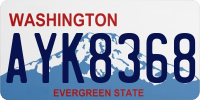 WA license plate AYK8368