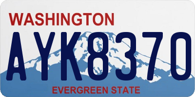 WA license plate AYK8370