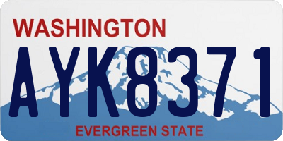 WA license plate AYK8371