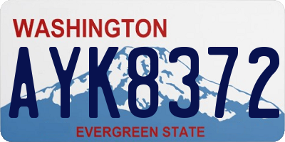 WA license plate AYK8372