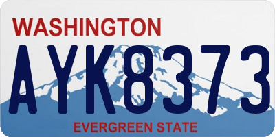 WA license plate AYK8373