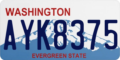 WA license plate AYK8375
