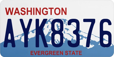 WA license plate AYK8376