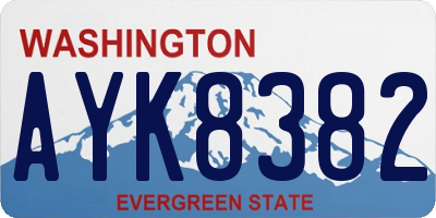 WA license plate AYK8382