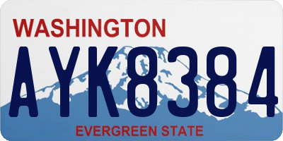 WA license plate AYK8384