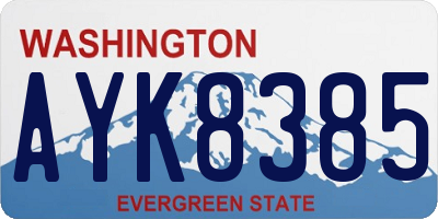 WA license plate AYK8385