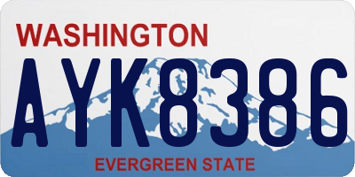 WA license plate AYK8386