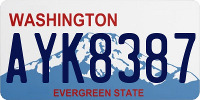 WA license plate AYK8387