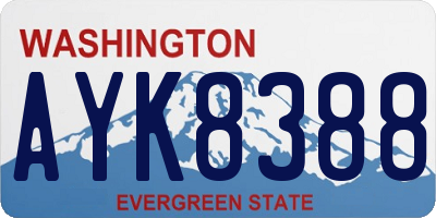 WA license plate AYK8388