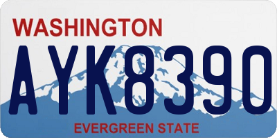 WA license plate AYK8390