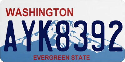 WA license plate AYK8392