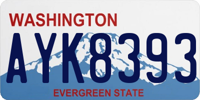 WA license plate AYK8393