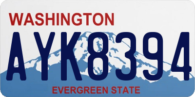 WA license plate AYK8394