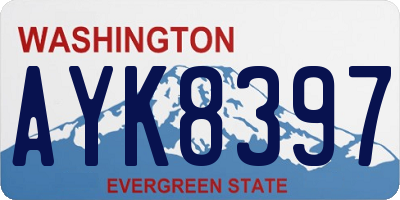 WA license plate AYK8397