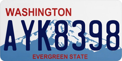 WA license plate AYK8398