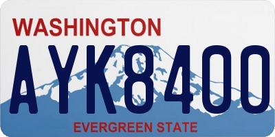 WA license plate AYK8400