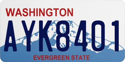 WA license plate AYK8401
