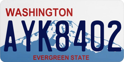 WA license plate AYK8402