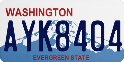 WA license plate AYK8404