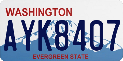 WA license plate AYK8407