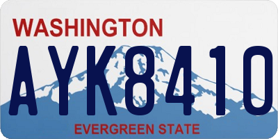 WA license plate AYK8410