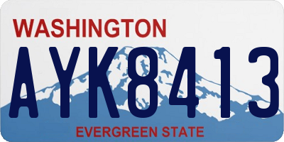 WA license plate AYK8413