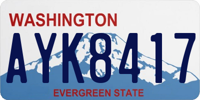WA license plate AYK8417