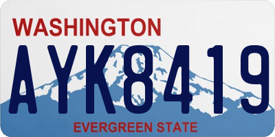 WA license plate AYK8419