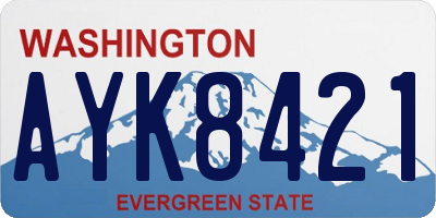 WA license plate AYK8421