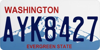 WA license plate AYK8427