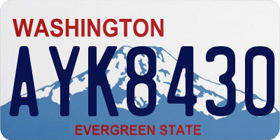 WA license plate AYK8430