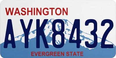WA license plate AYK8432
