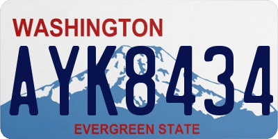 WA license plate AYK8434