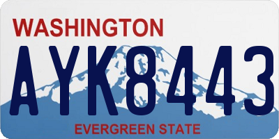 WA license plate AYK8443