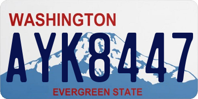 WA license plate AYK8447