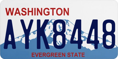 WA license plate AYK8448