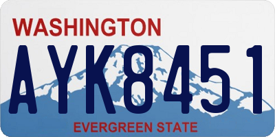 WA license plate AYK8451