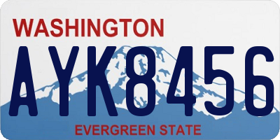 WA license plate AYK8456