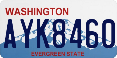 WA license plate AYK8460