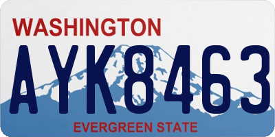 WA license plate AYK8463