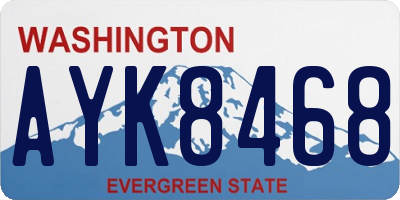 WA license plate AYK8468