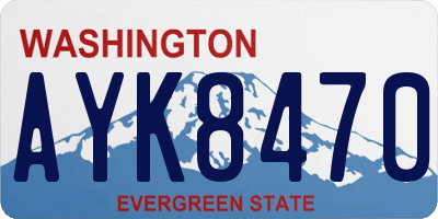 WA license plate AYK8470